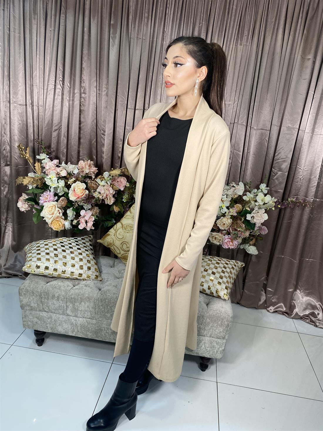 Beige Ladies Long Coat