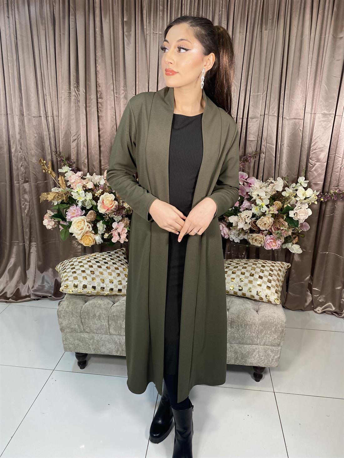 Olive Ladies Long Coat