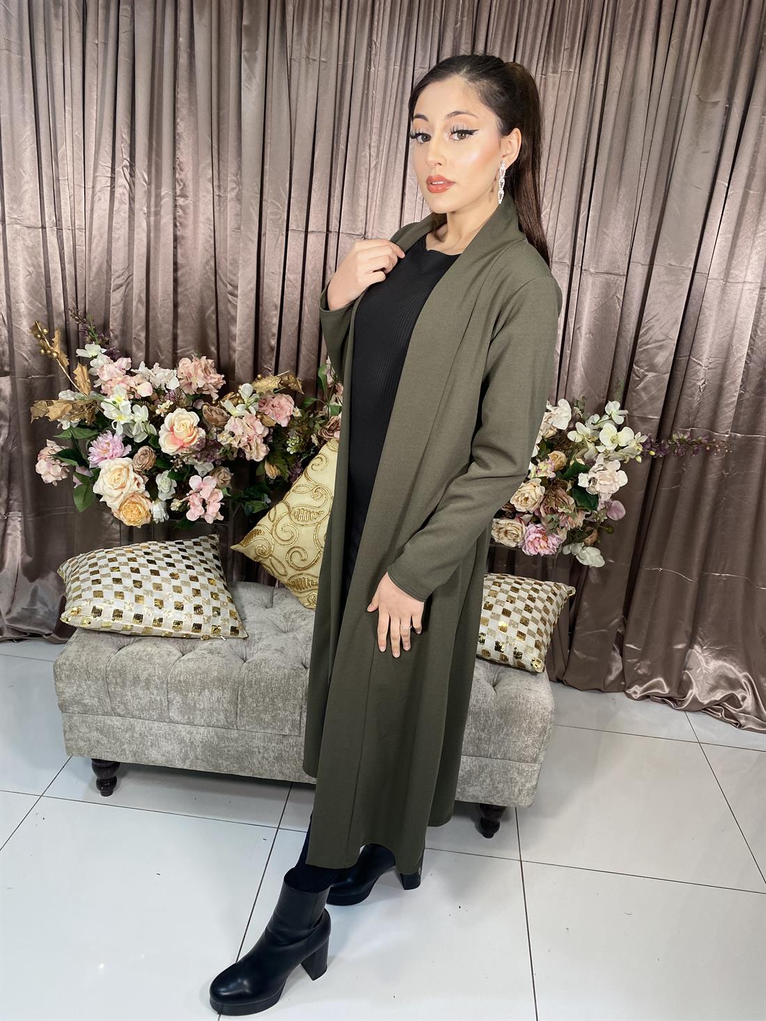 Olive Ladies Long Coat