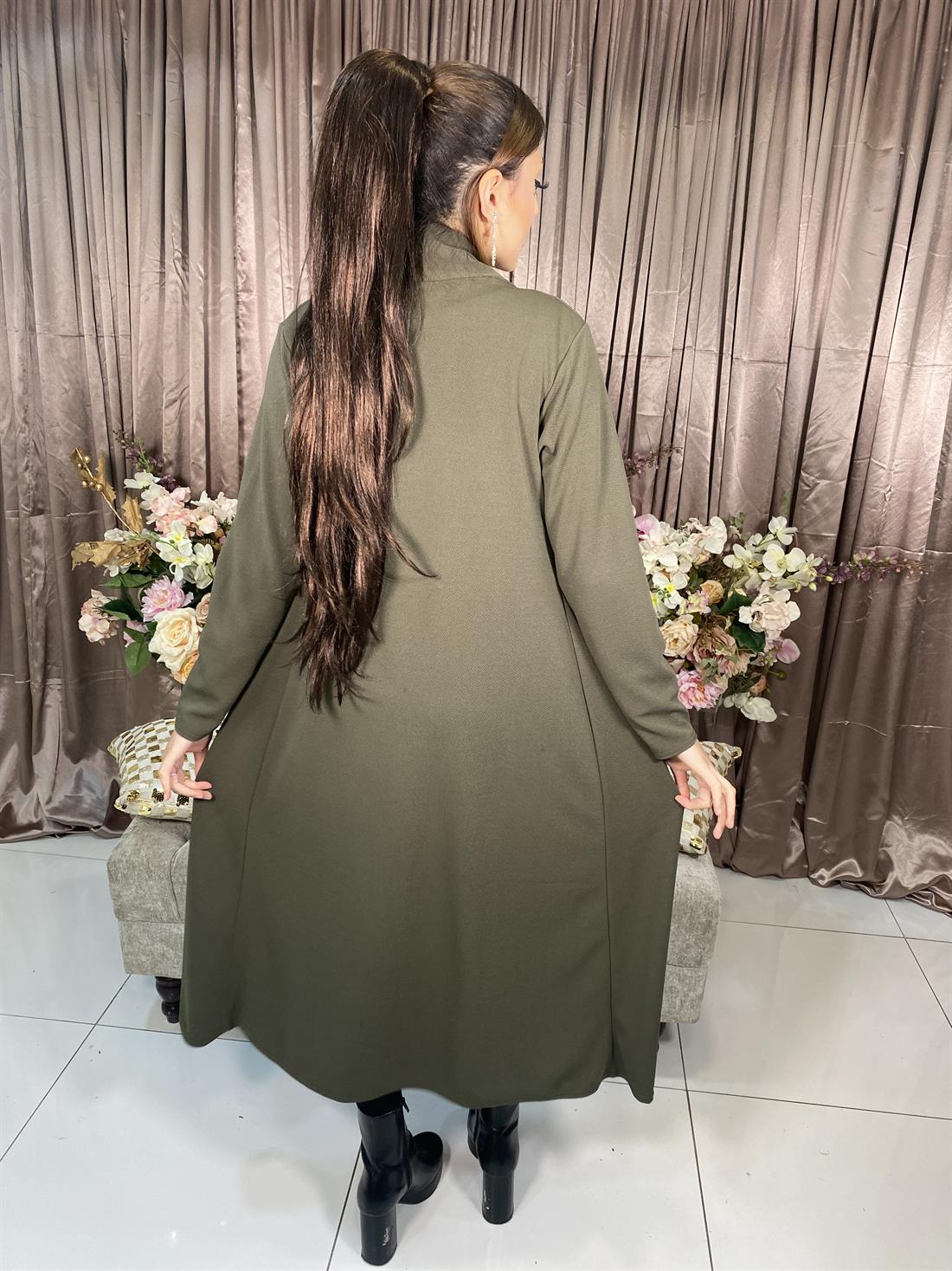 Olive Ladies Long Coat