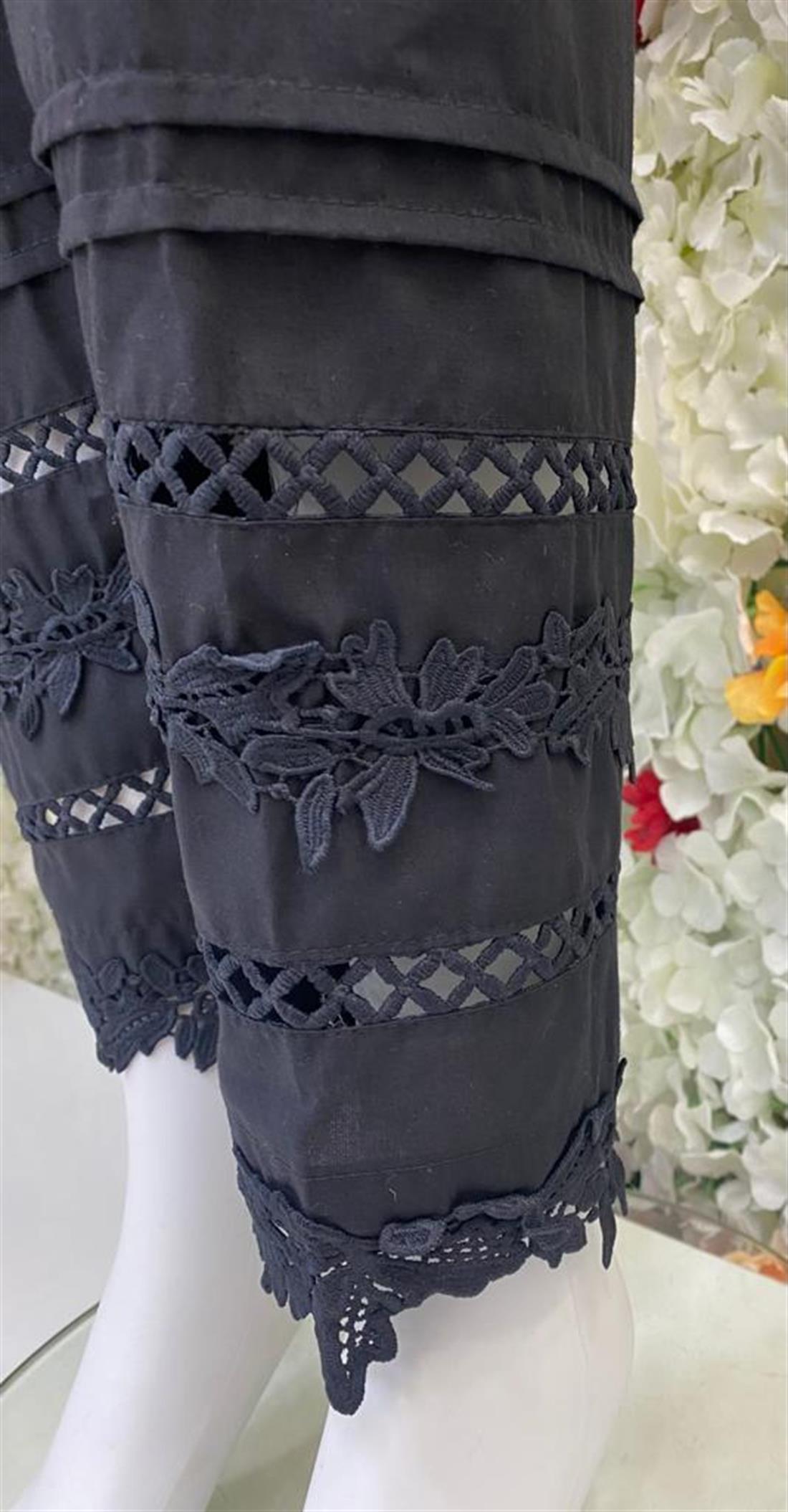 Black Embroidered Trouser.