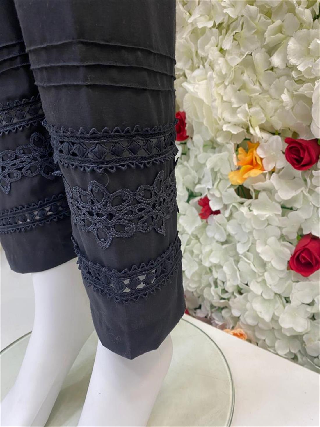 Black Embroidered Trouser.