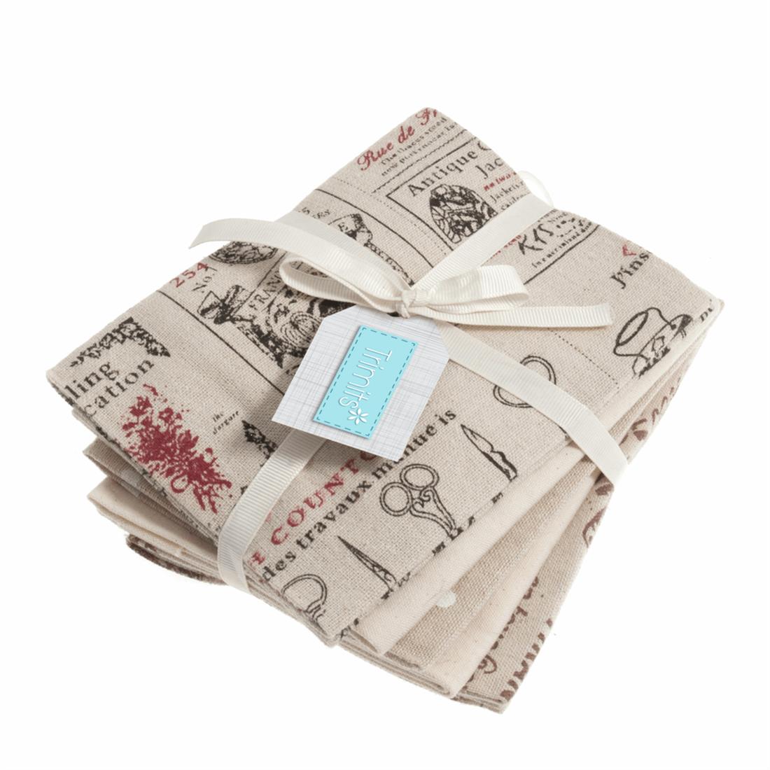 Natural Printed Linen Fat Quarter Bundle