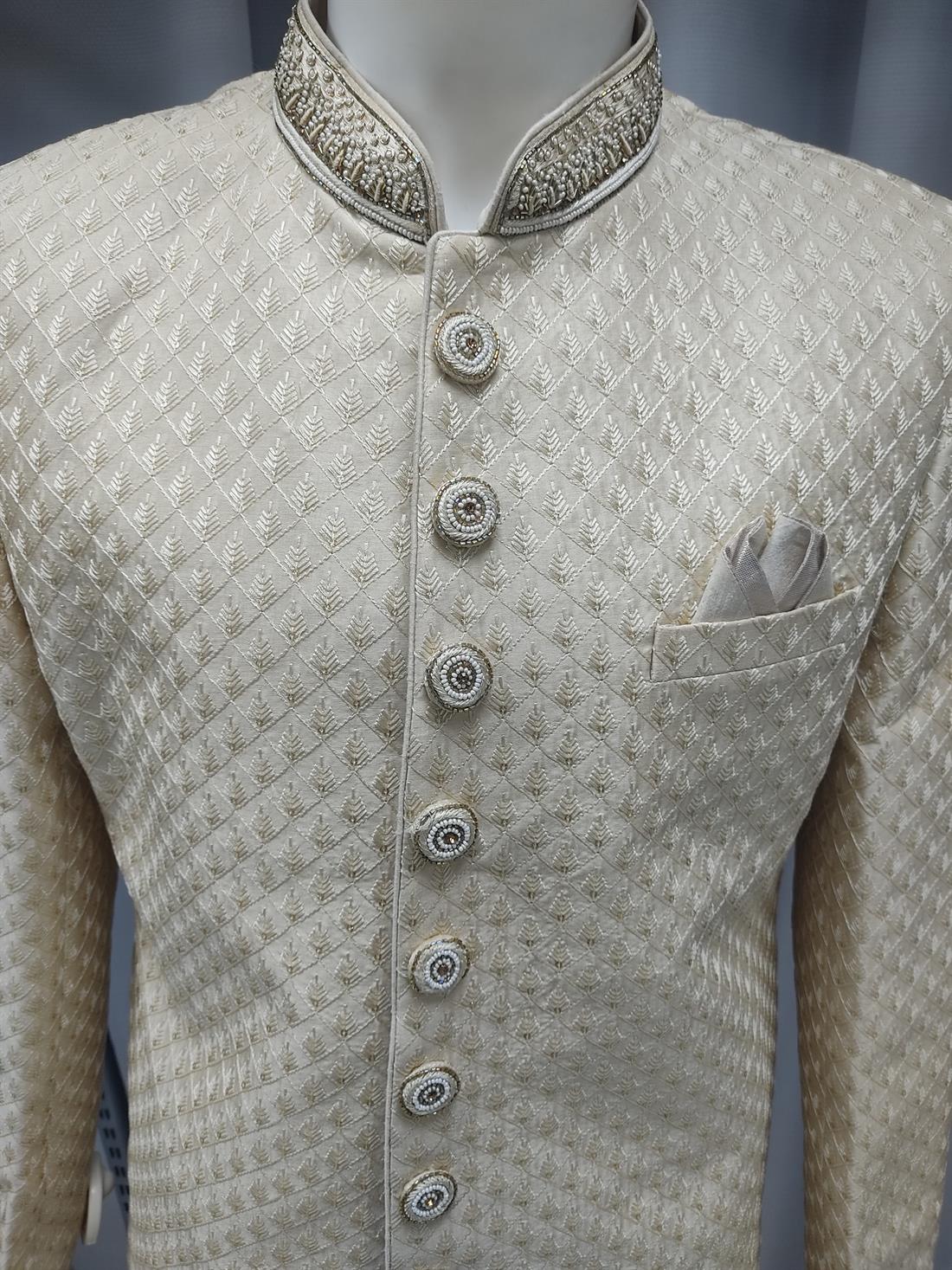 Beige Mens Sherwani