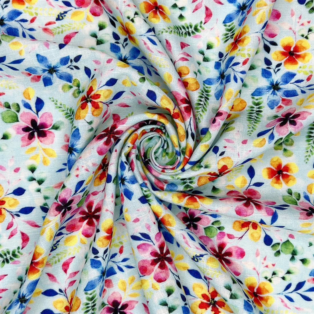 Ocean Printed Linen Viscose