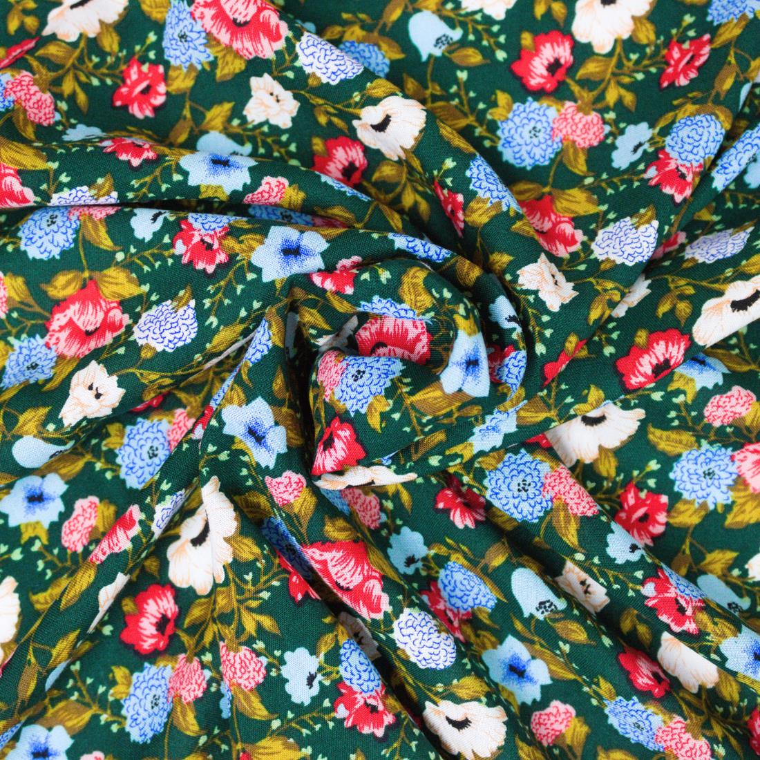 Multicolour Floral Printed Viscose Fabric