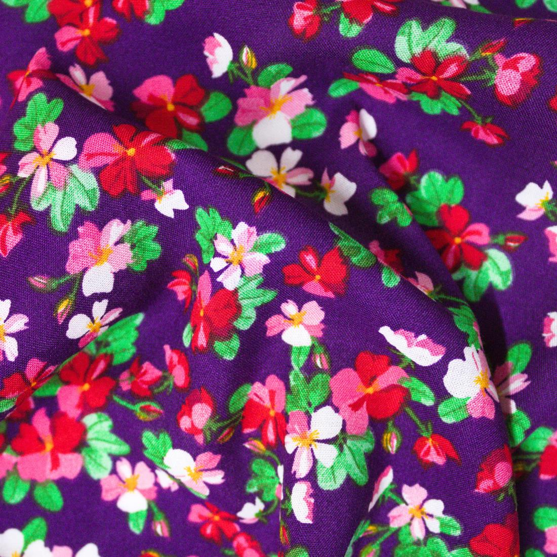 Multicolour Floral Printed Viscose Fabric
