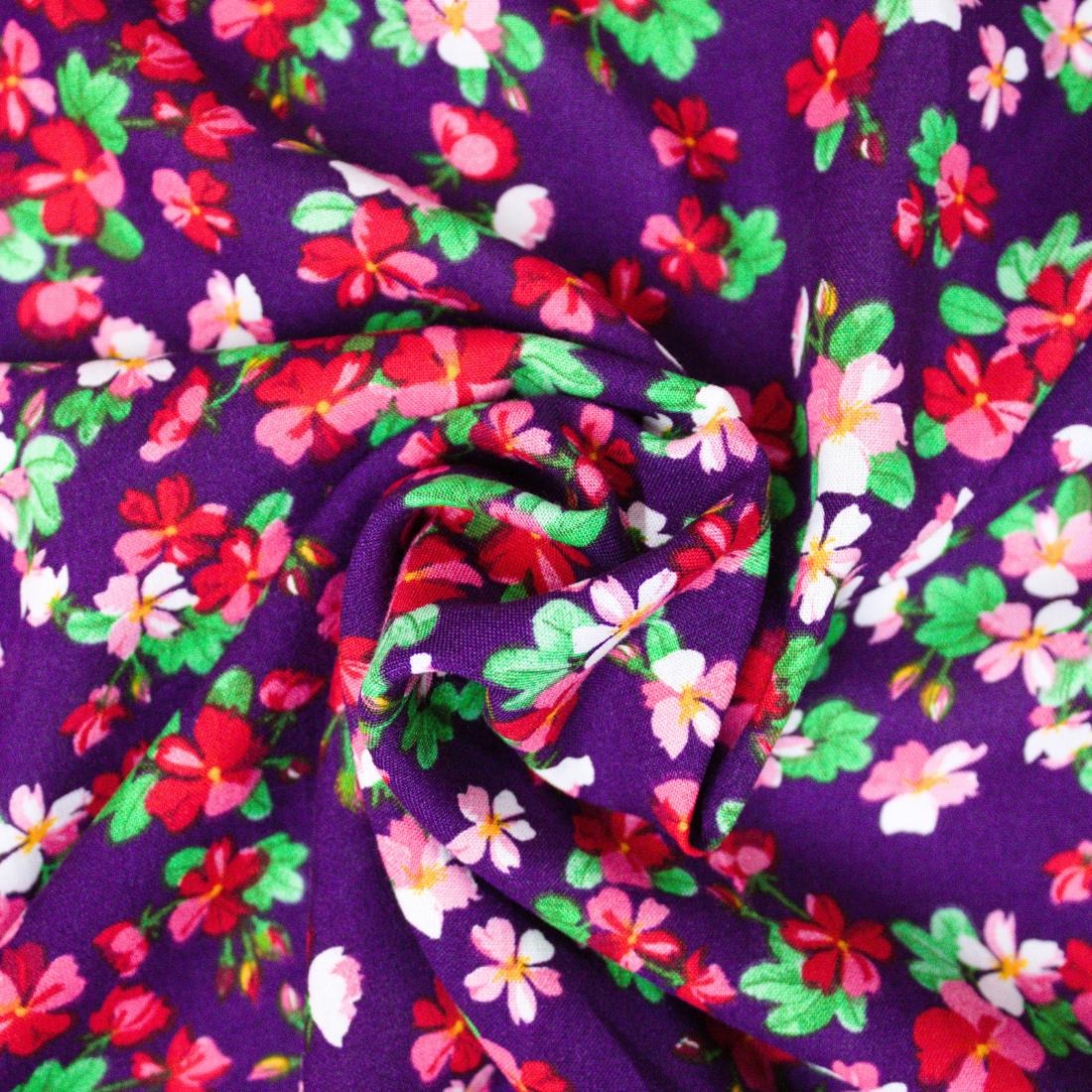 Multicolour Floral Printed Viscose Fabric
