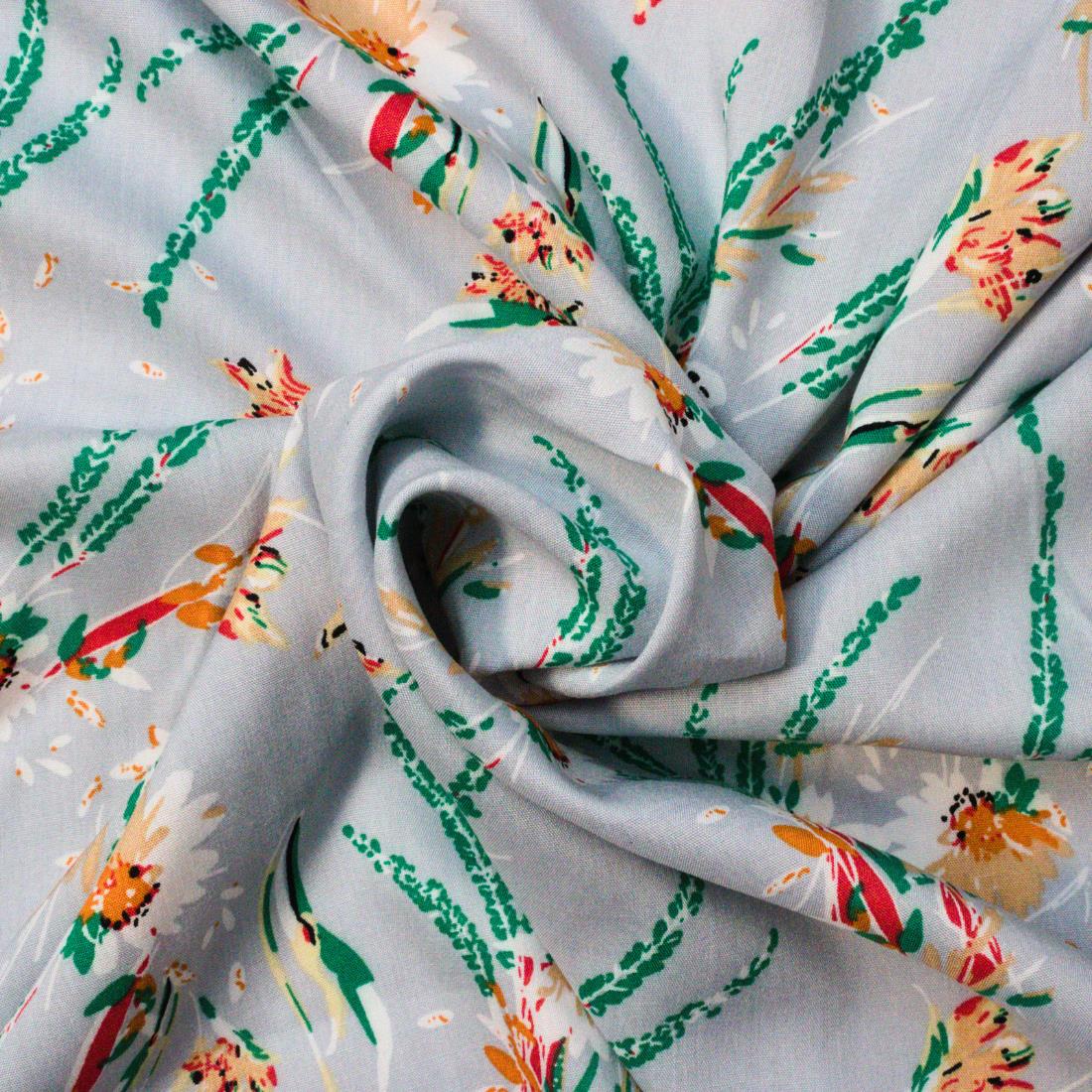 Multicolour Floral Printed Viscose Fabric