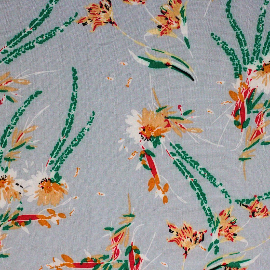 Multicolour Floral Printed Viscose Fabric