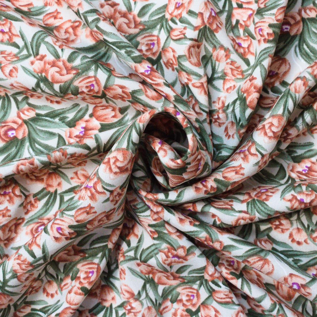 Multicolour Floral Printed Viscose Fabric