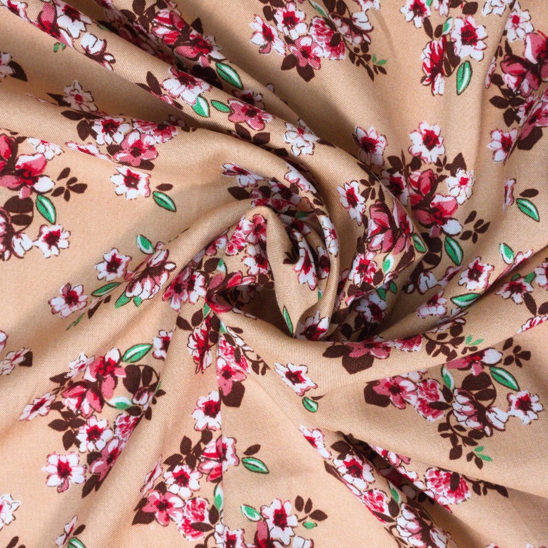 Multicolour Floral Printed Viscose Fabric