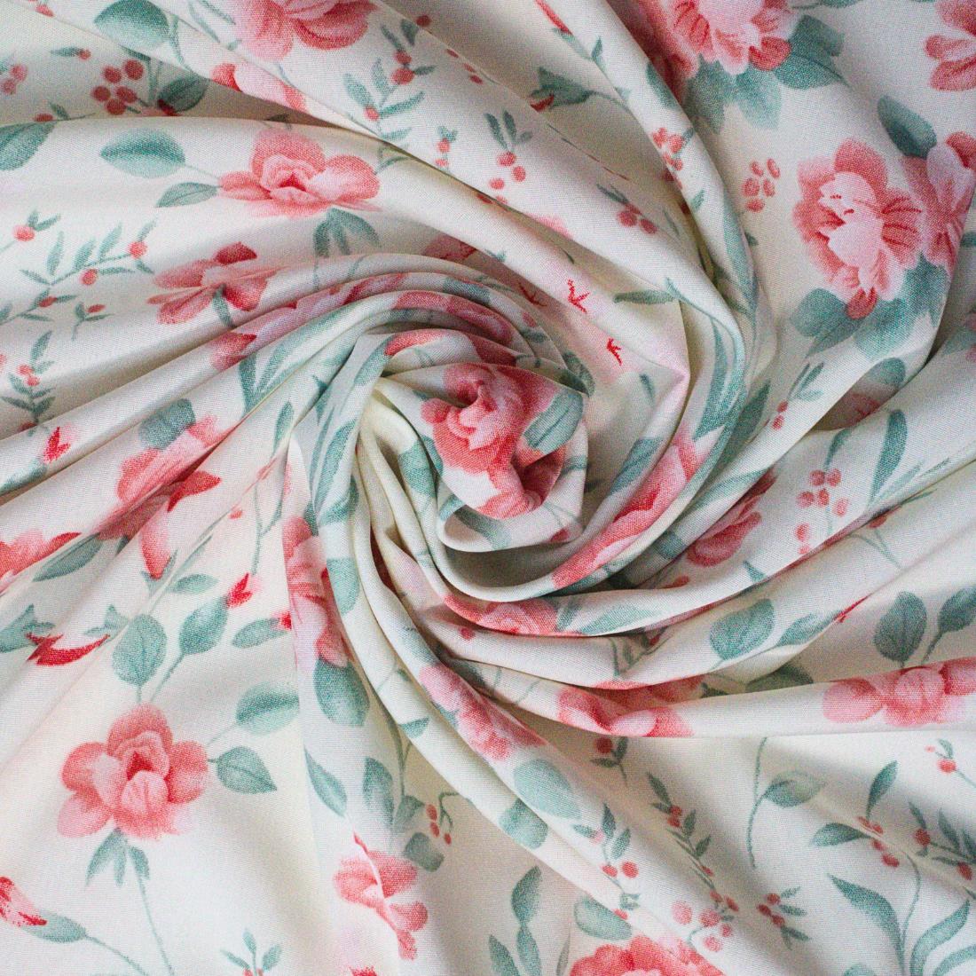 Multicolour Floral Printed Viscose Fabric