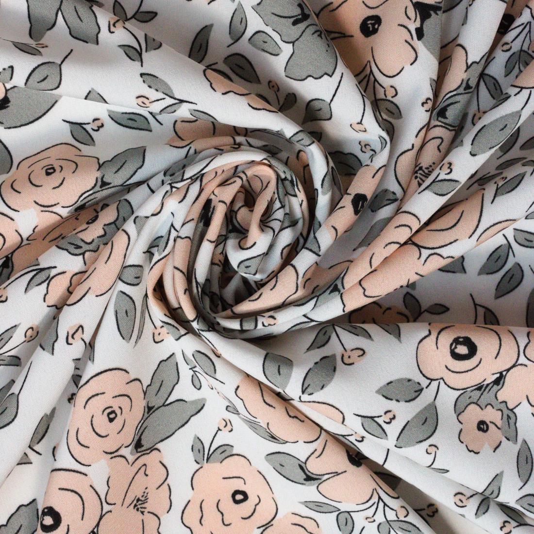 Multicolour Floral Printed Viscose Fabric