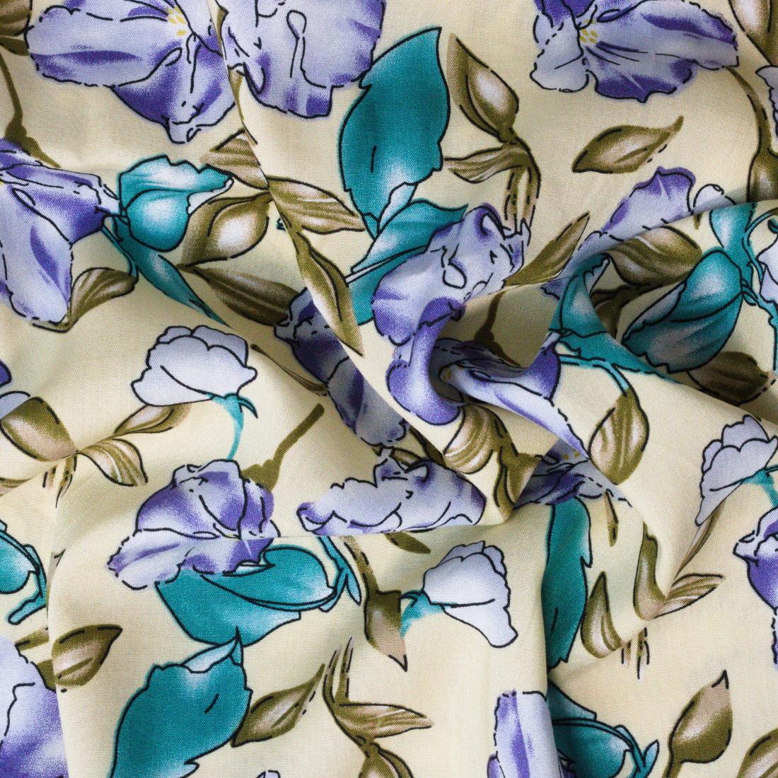 Multicolour Floral Printed Viscose Fabric