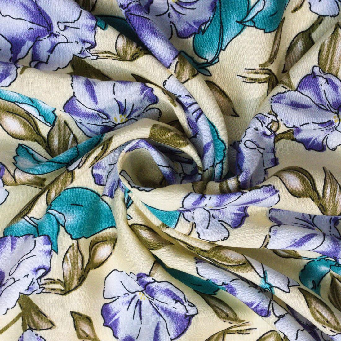 Multicolour Floral Printed Viscose Fabric