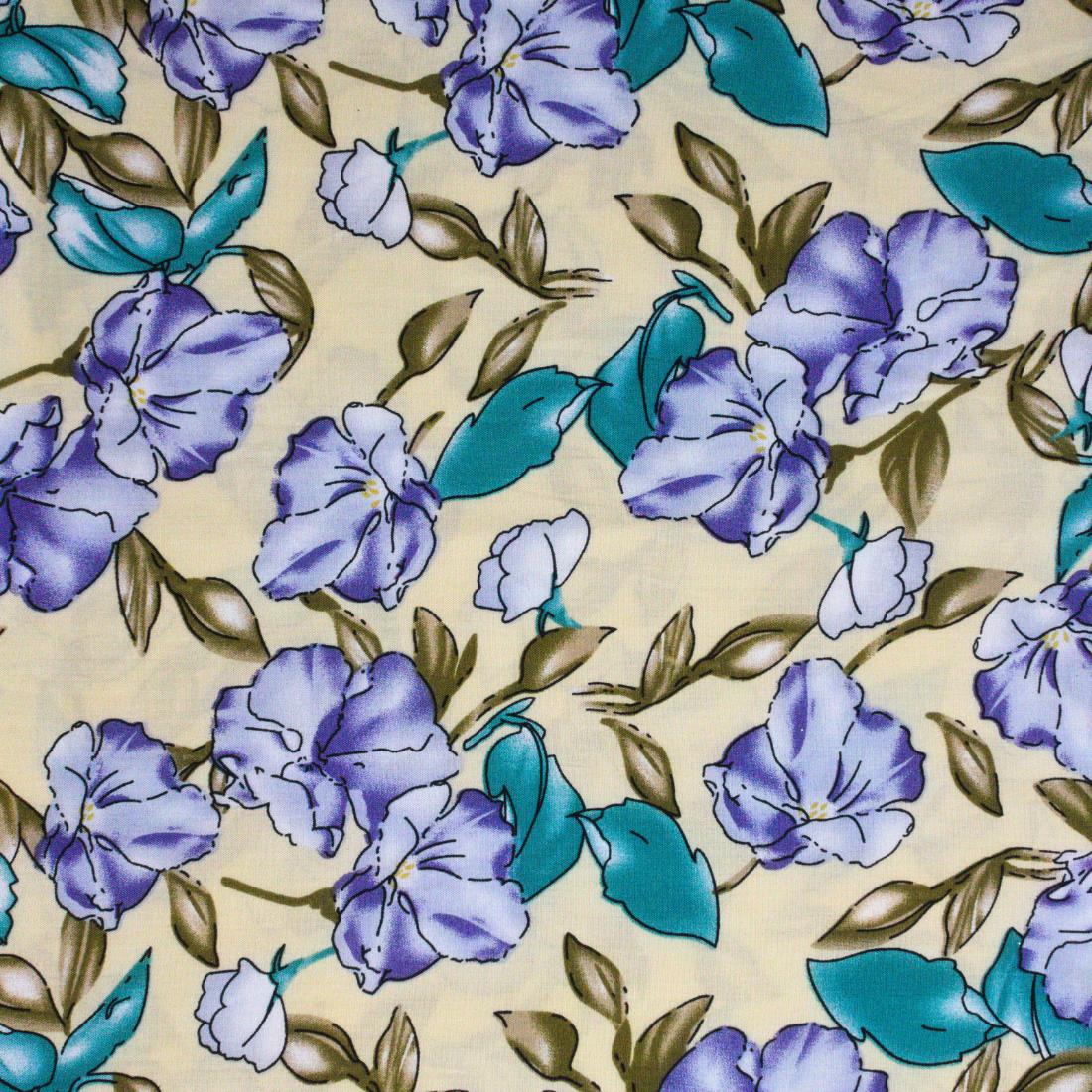 Multicolour Floral Printed Viscose Fabric