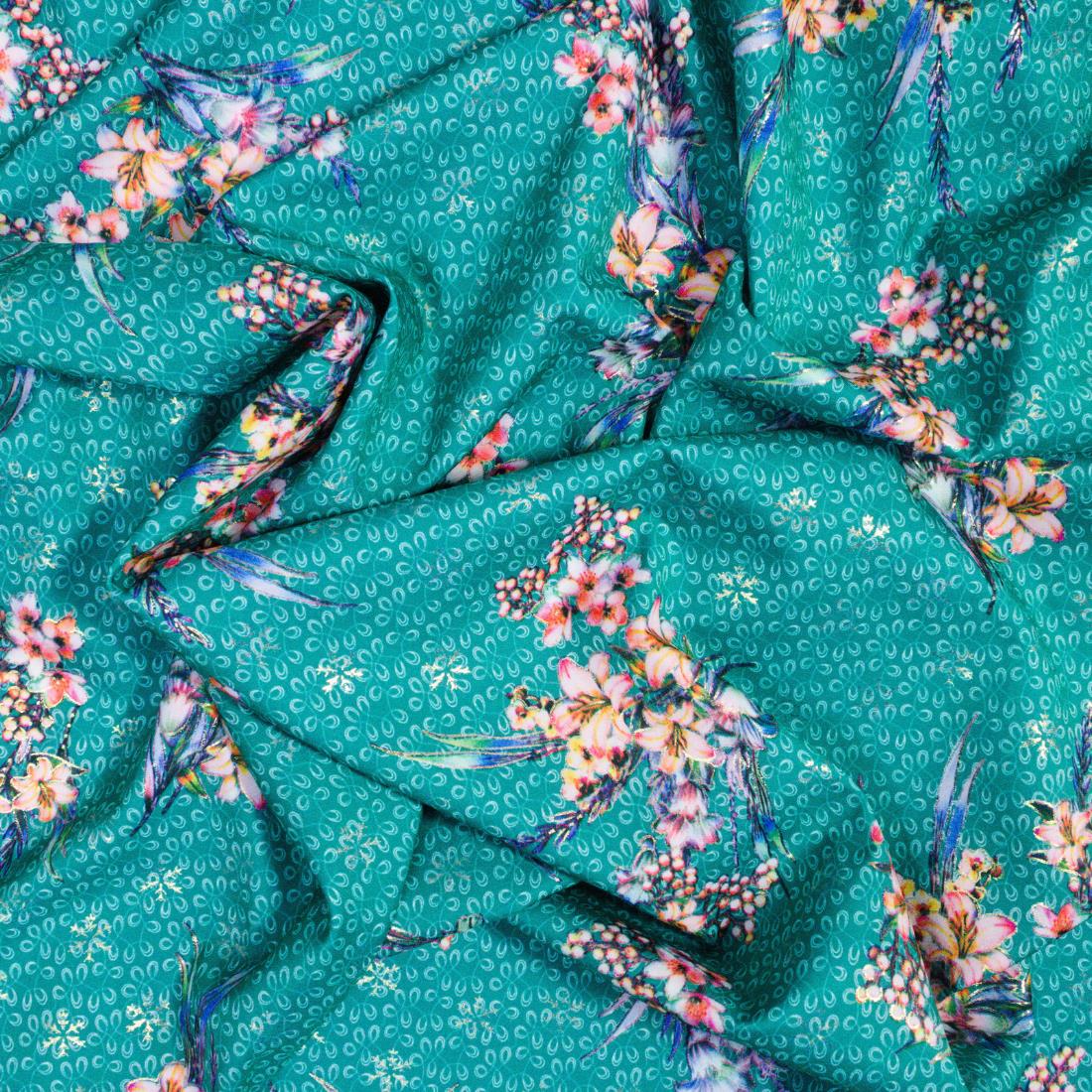 Multicolour Floral Printed Viscose Fabric