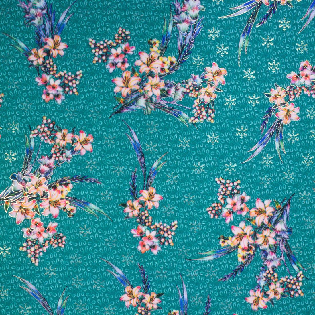 Multicolour Floral Printed Viscose Fabric