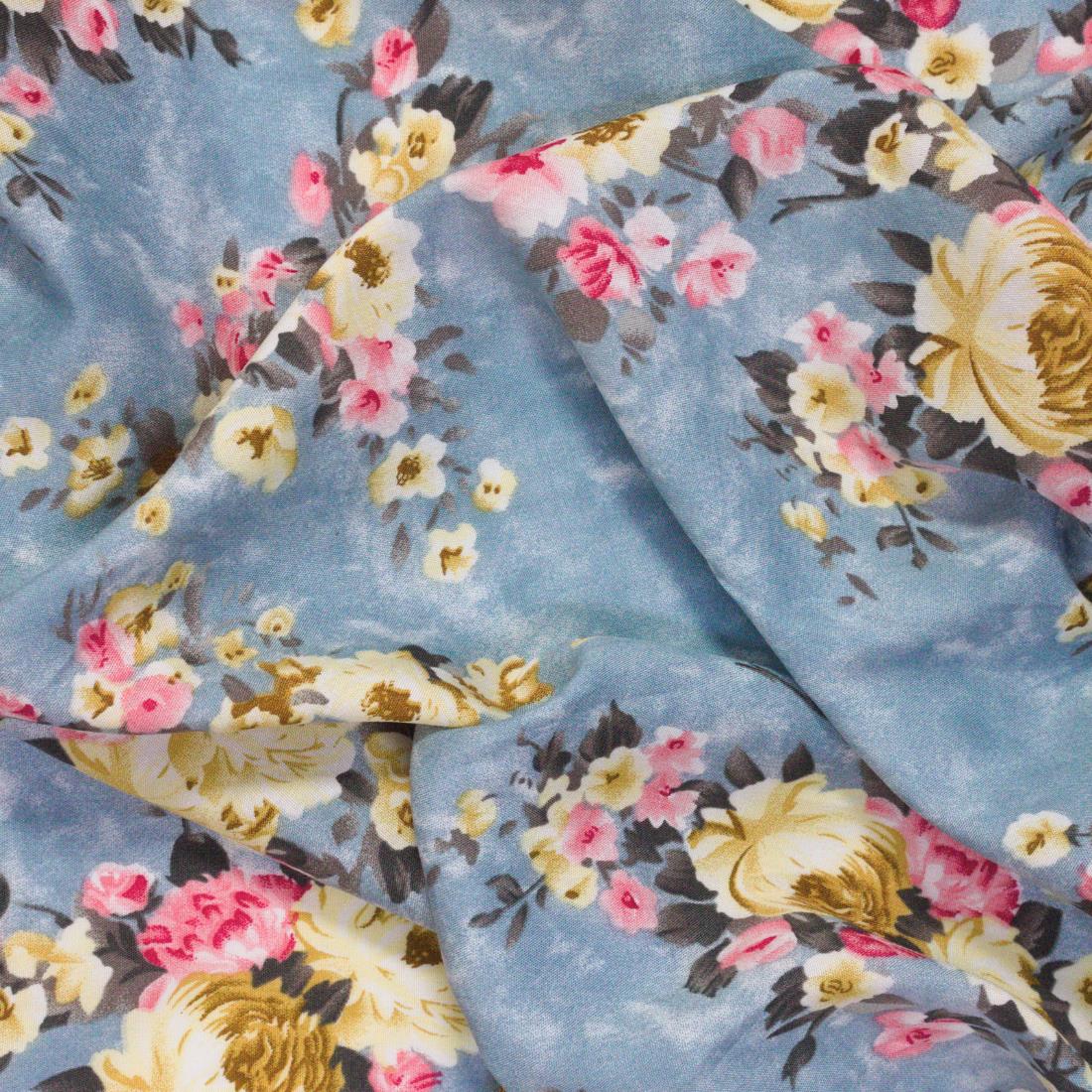 Multicolour Floral Printed Viscose Fabric