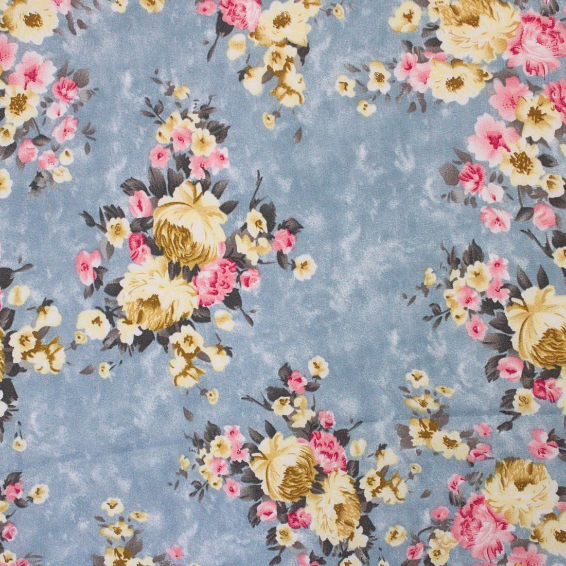 Multicolour Floral Printed Viscose Fabric