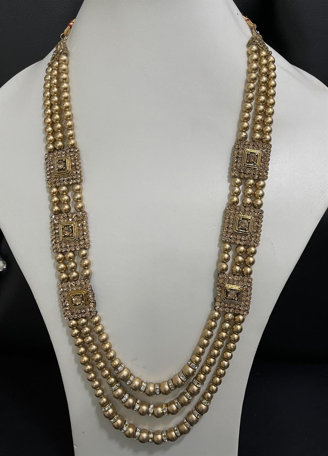 Gold Beaded Mens Mala