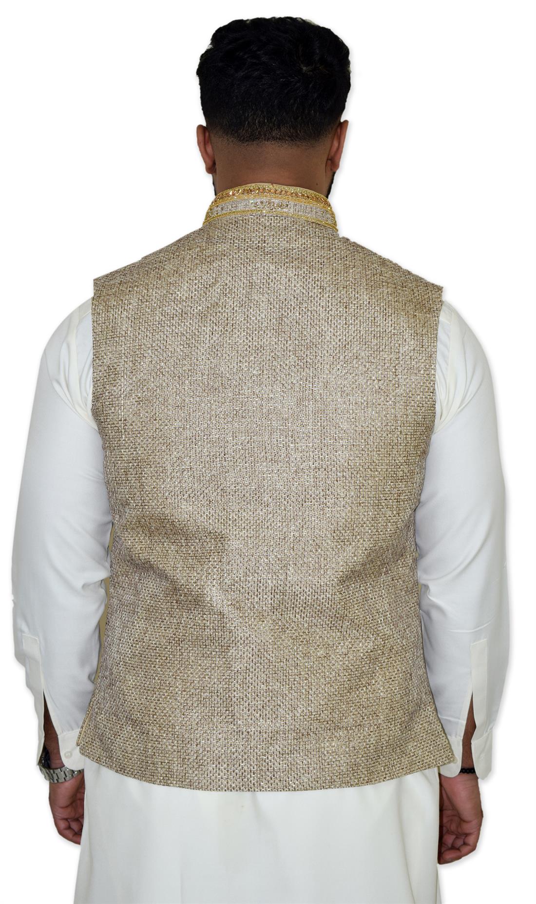 Gold Embroidered Mens Waistcoat