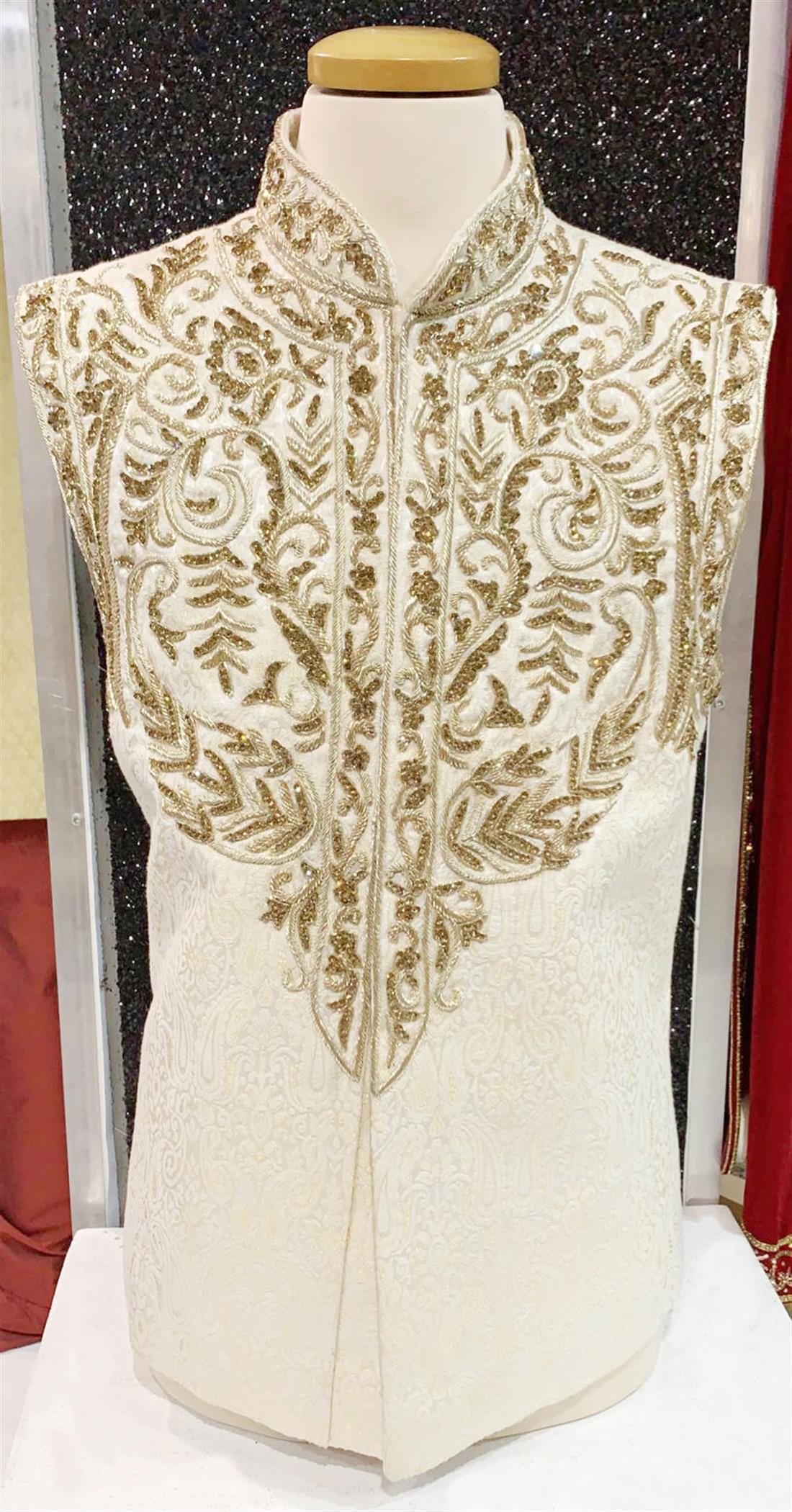 Cream Silk Mens Waistcoat