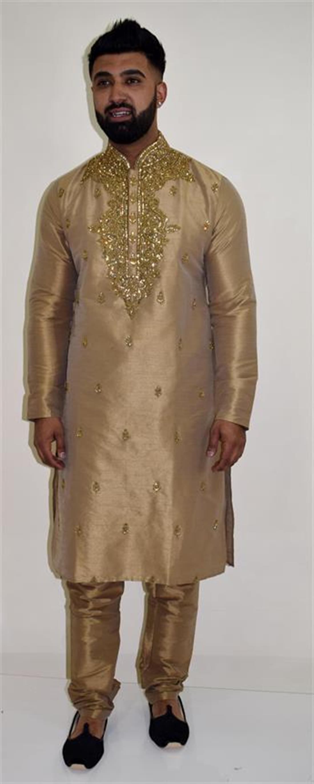 Gold Mens Kurta Pajama