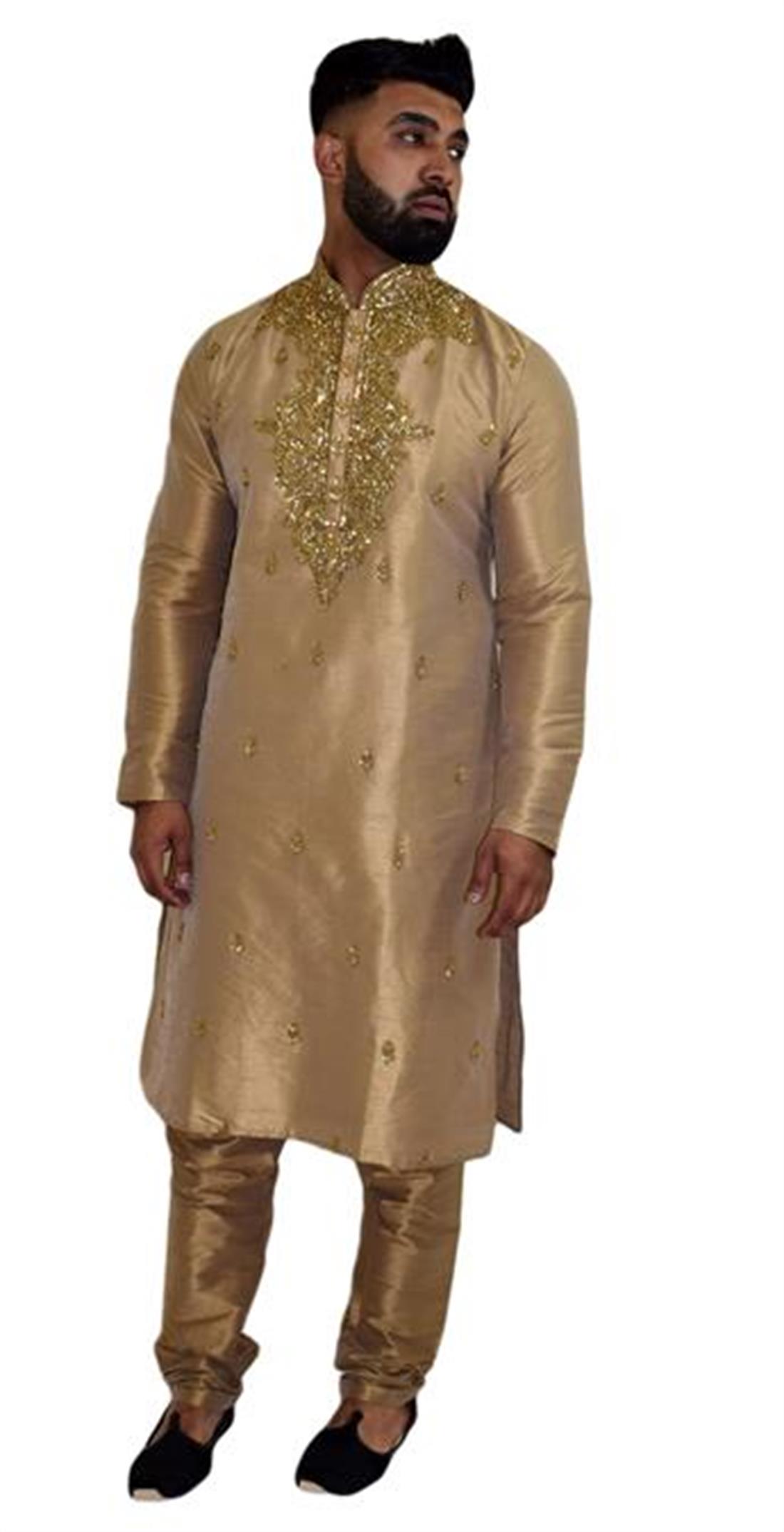 Gold Mens Kurta Pajama