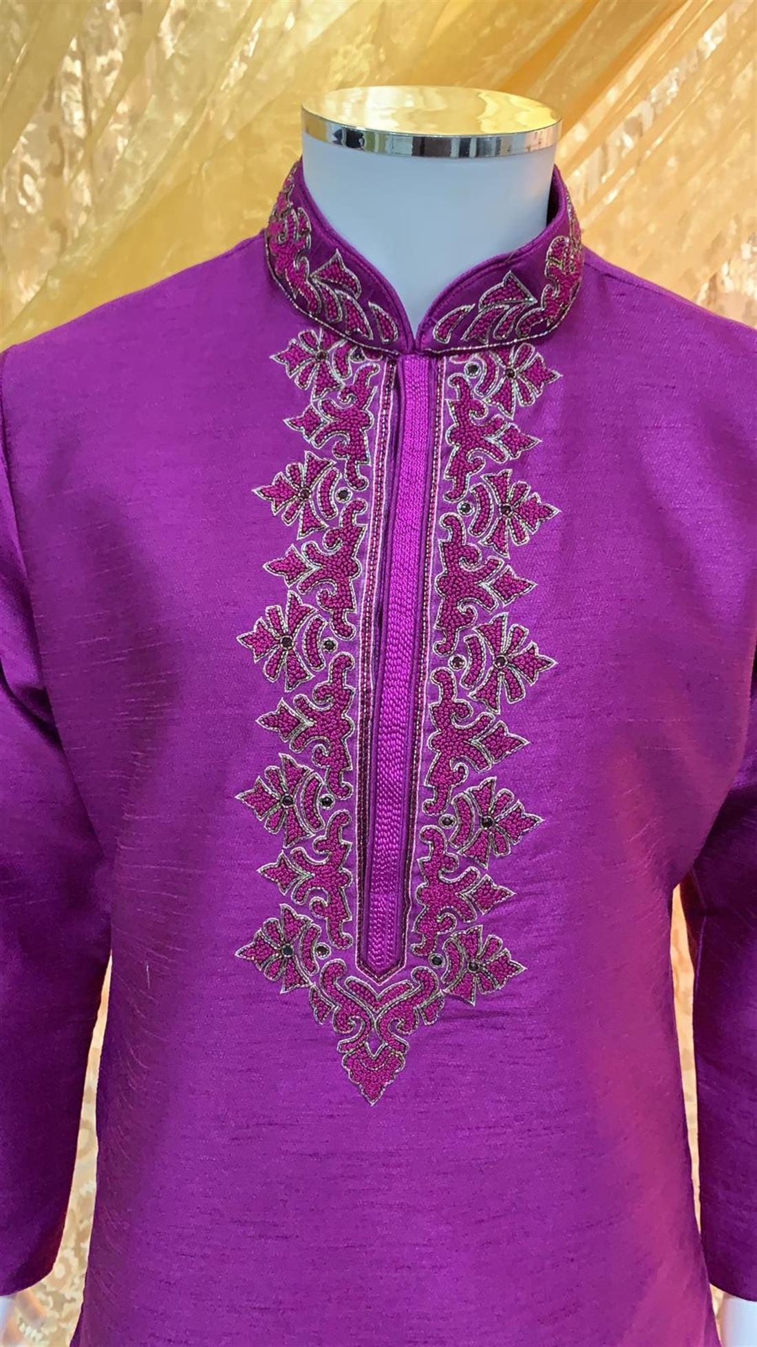 Purple Mens Kurta Pajama