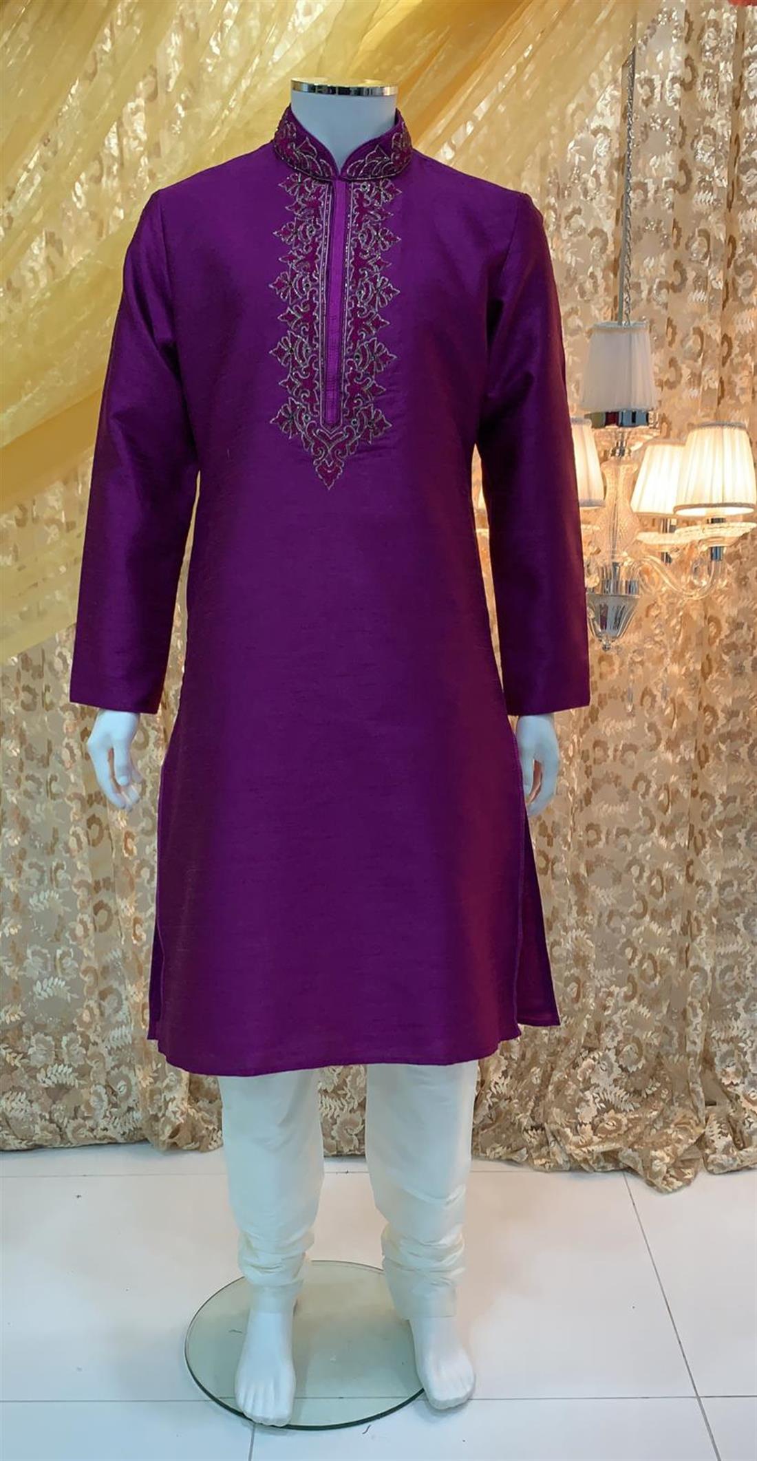 Purple Mens Kurta Pajama