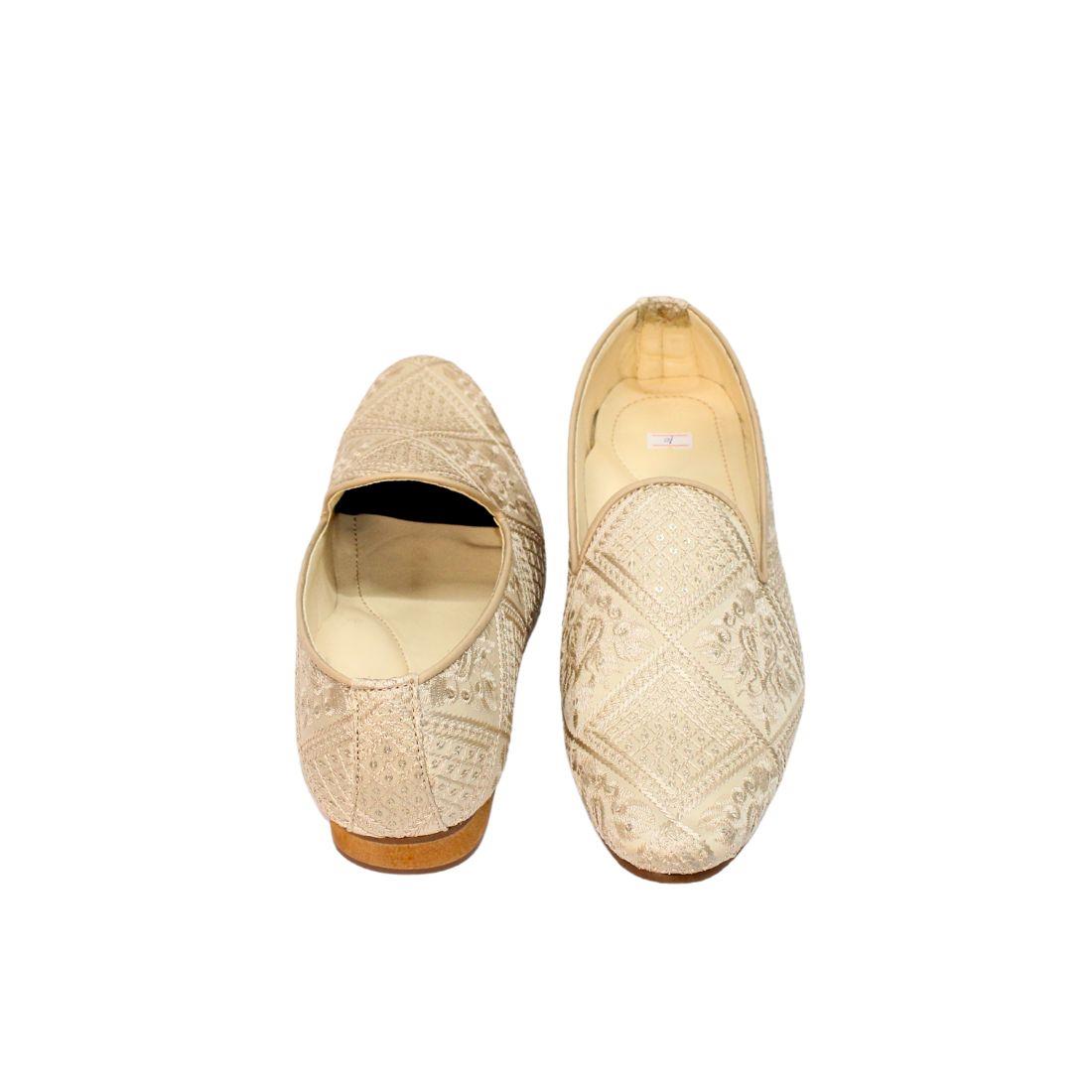 Gold Sequinned Mens Loafers