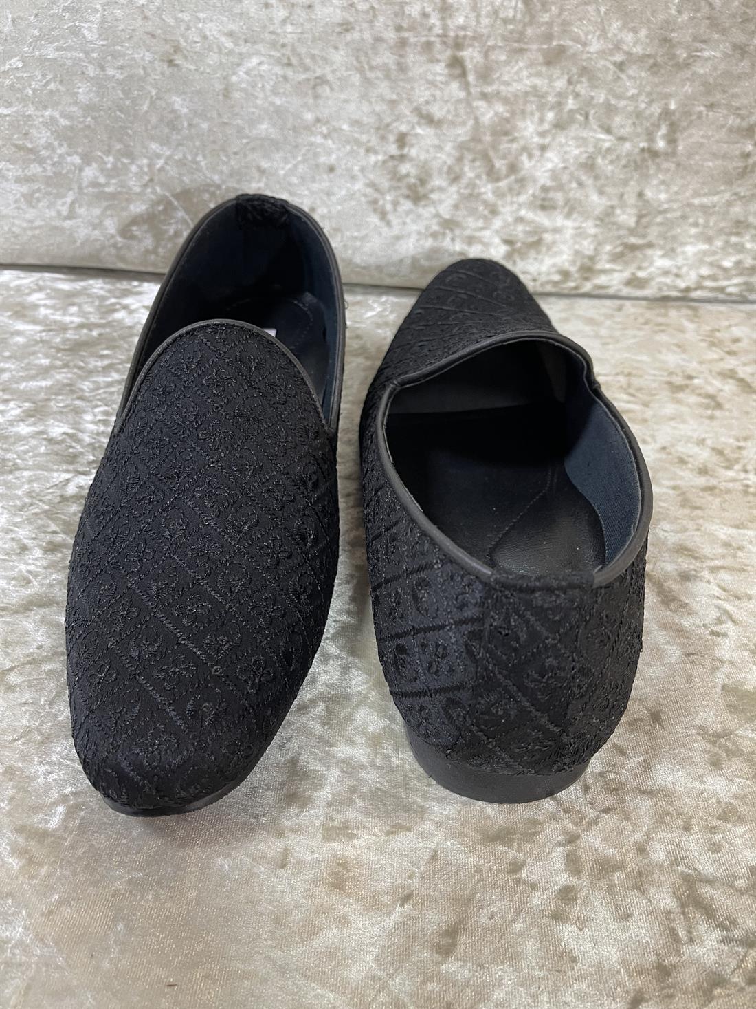 Black Embroidered Loafers