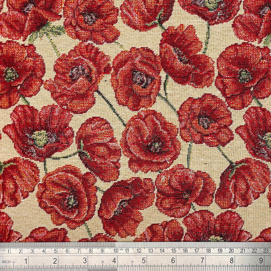 Gold & Red Cotton Coloured Tapestry