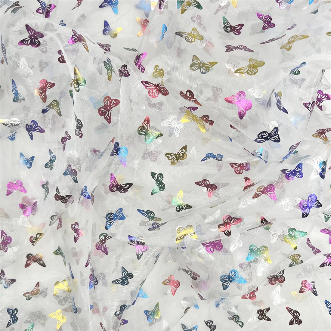White Butterflies Organza