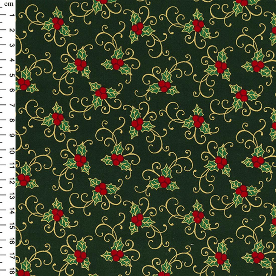 Green Printed Cotton Christmas