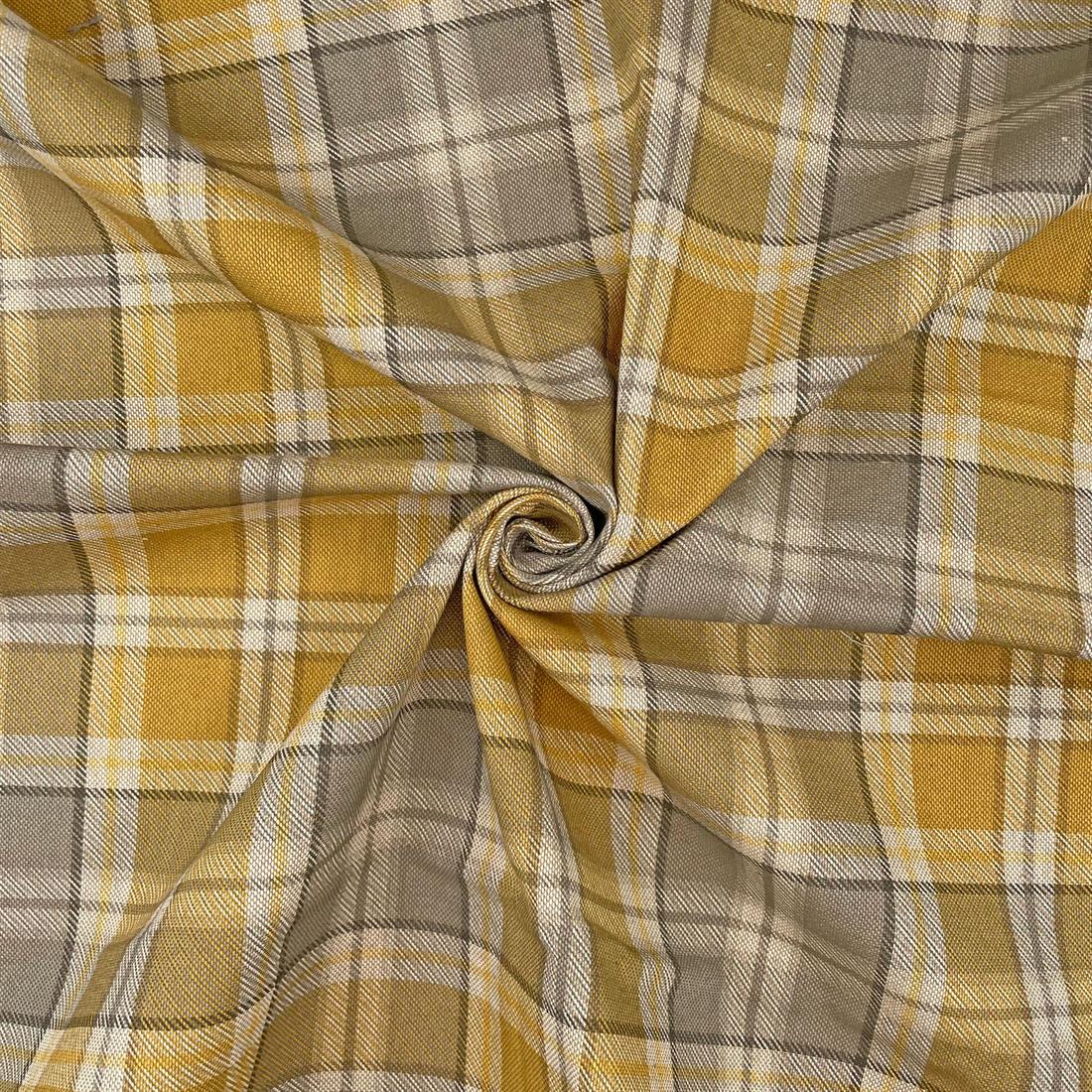 Ochre Highland - Quality Cotton Linen Fabric Upholstery Furnishing