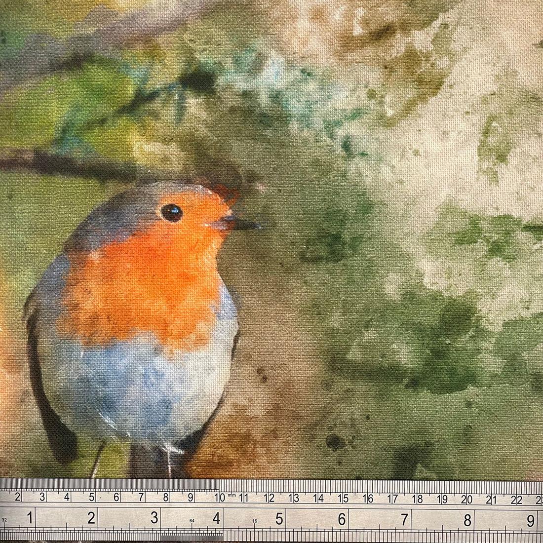 Digital Print Linen Robins Canvas Art Panel