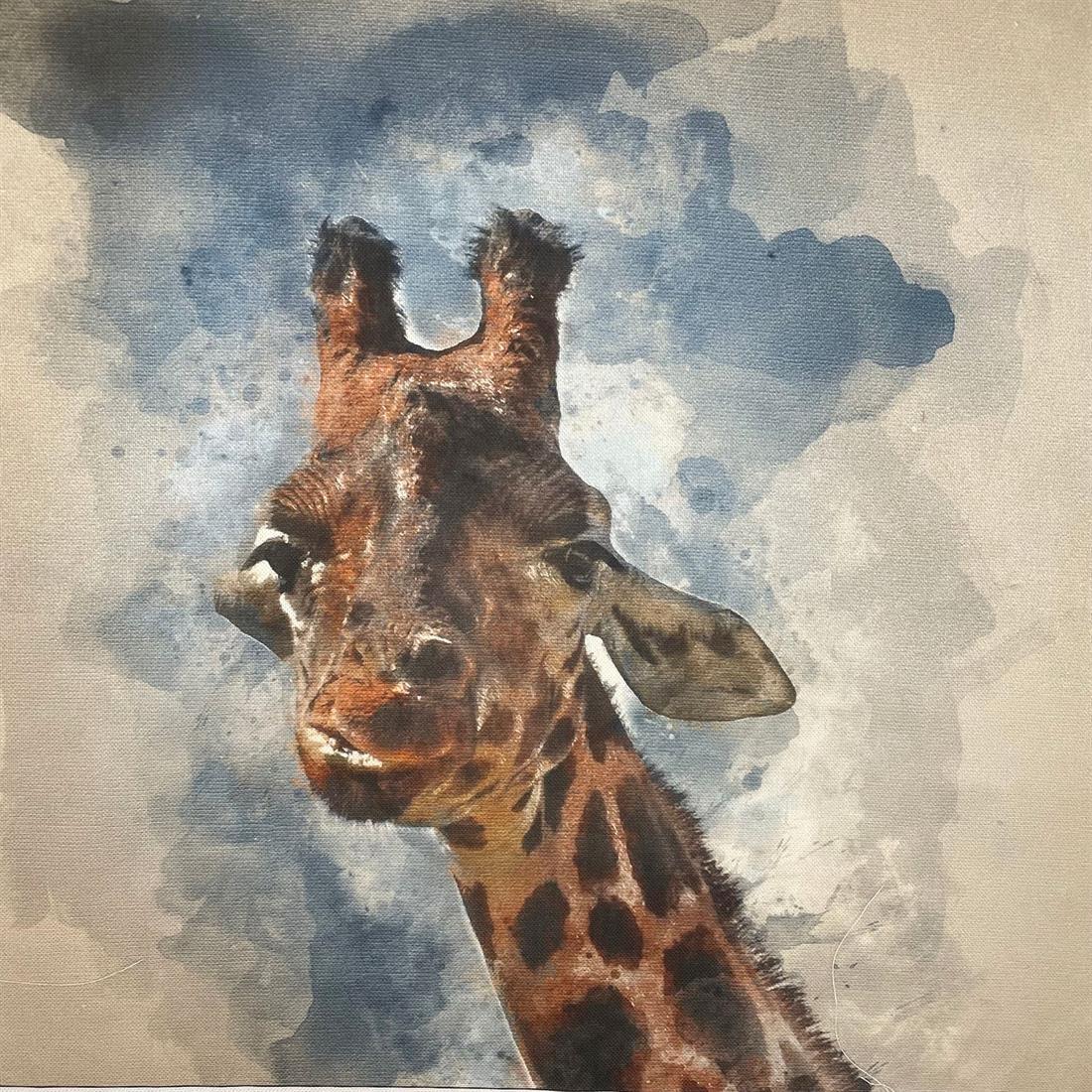 Digital Print Linen Giraffe Canvas Art Panel