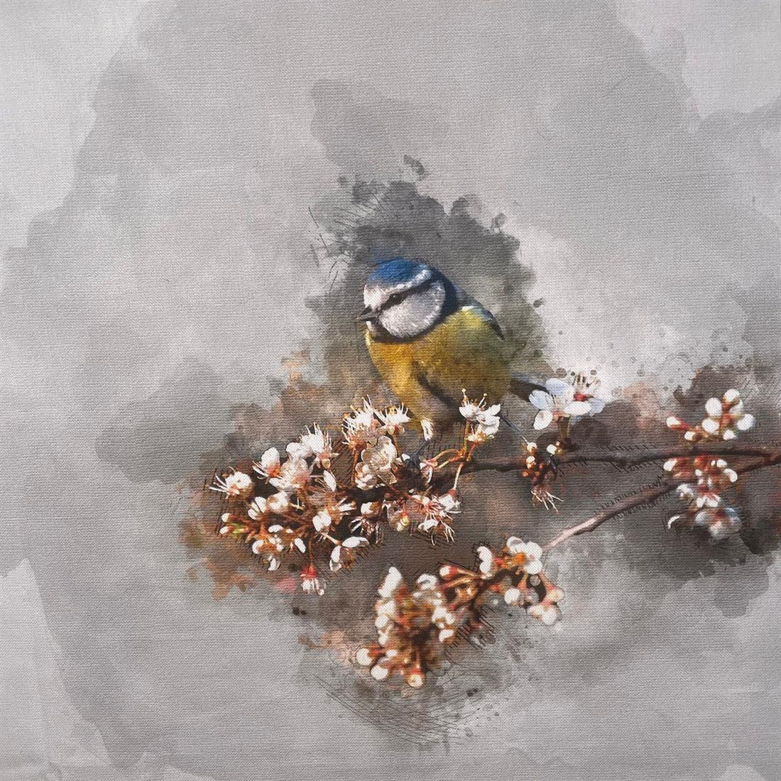 Digital Print Linen Blue Tit Canvas Art Panel