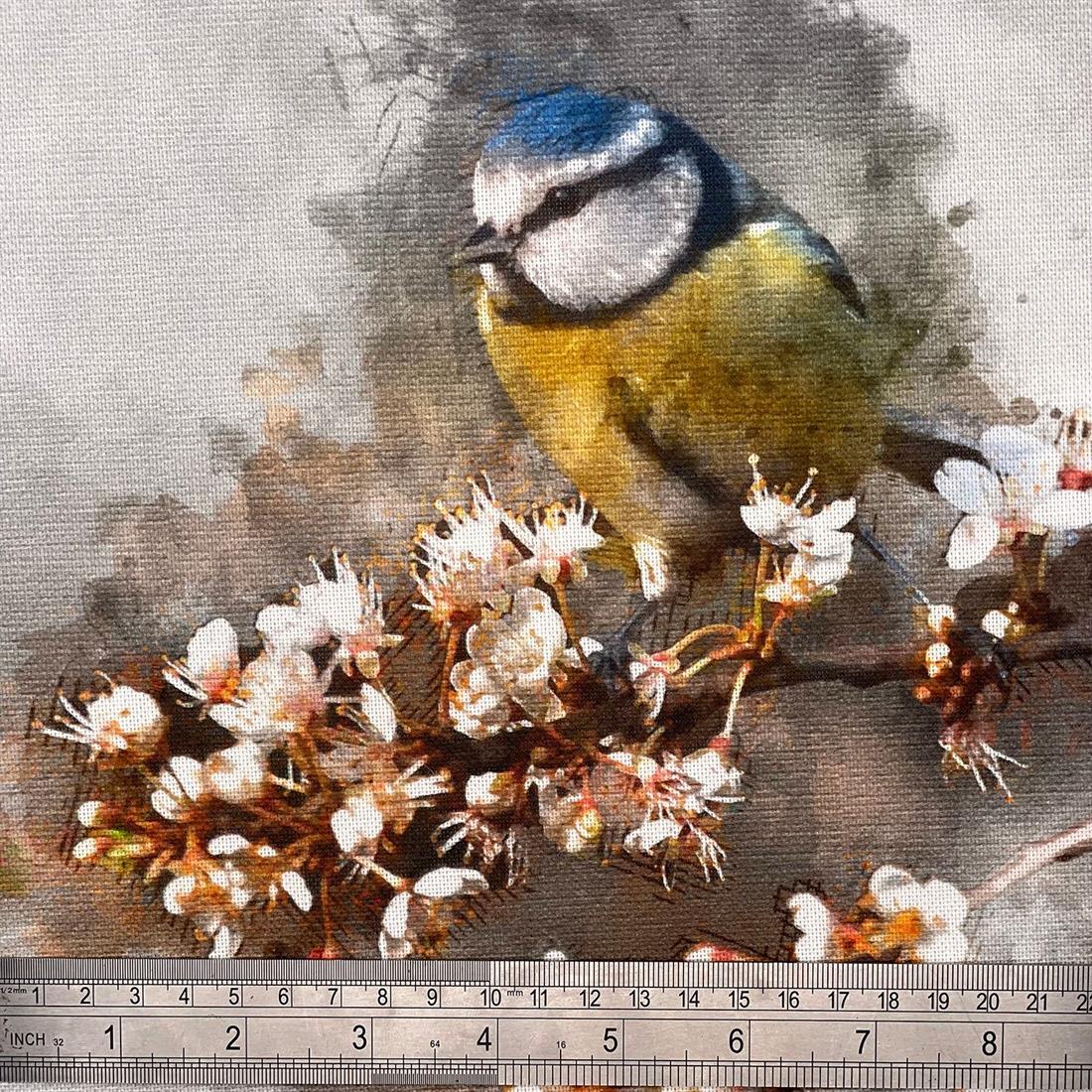 Digital Print Linen Blue Tit Canvas Art Panel