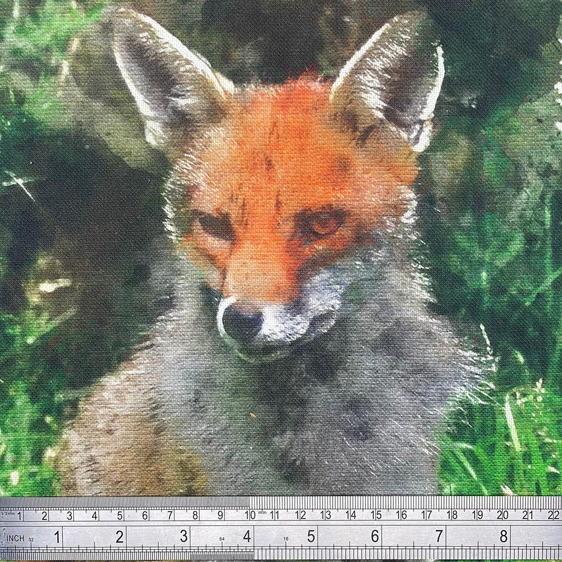 Digital Print Linen Fox Canvas Art Panel