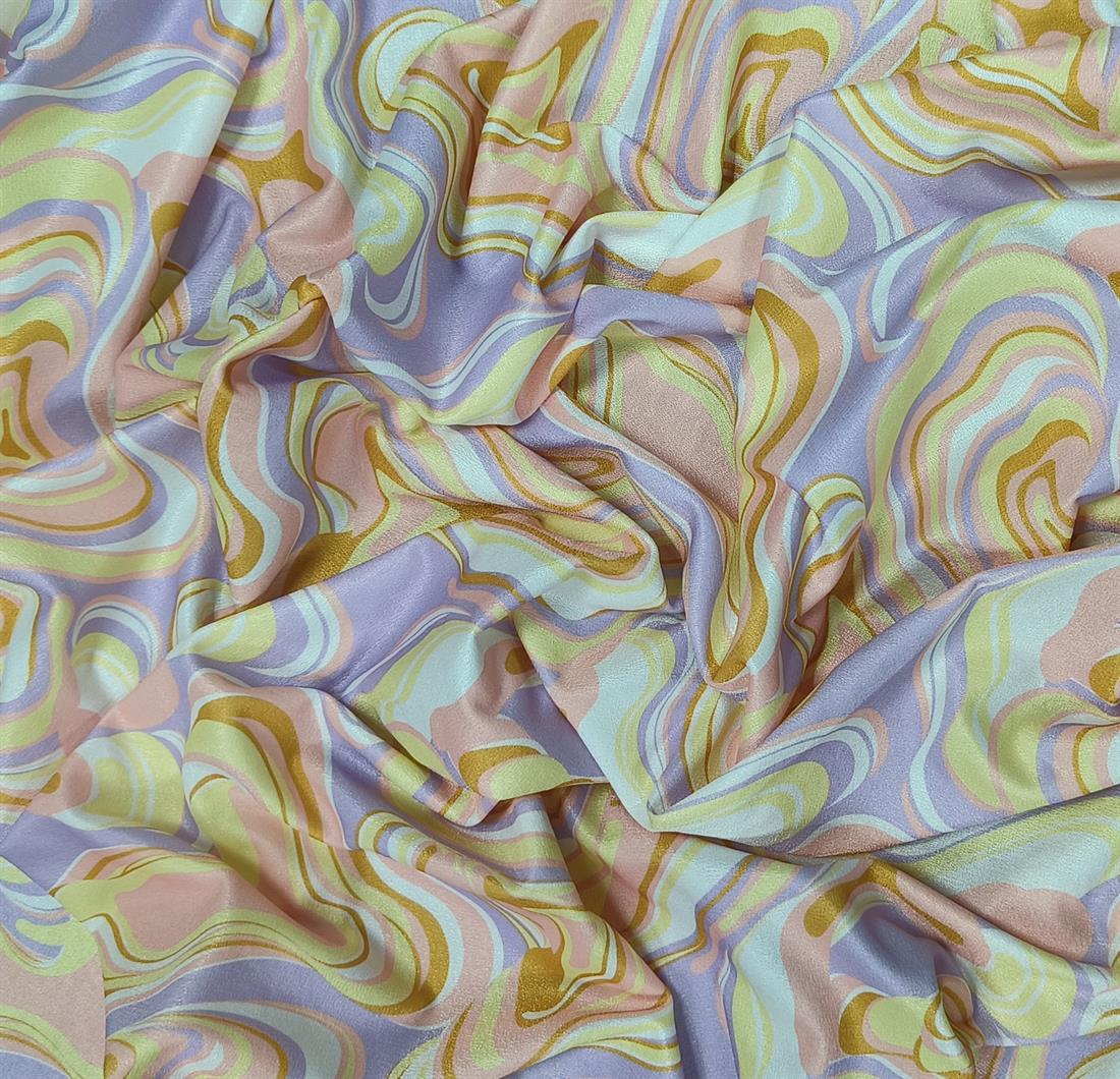 Pastel Printed Polyester Jersey Fabric