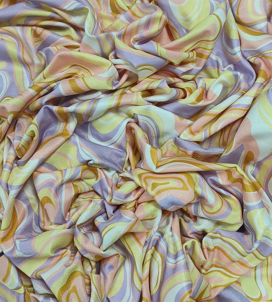 Pastel Printed Polyester Jersey Fabric