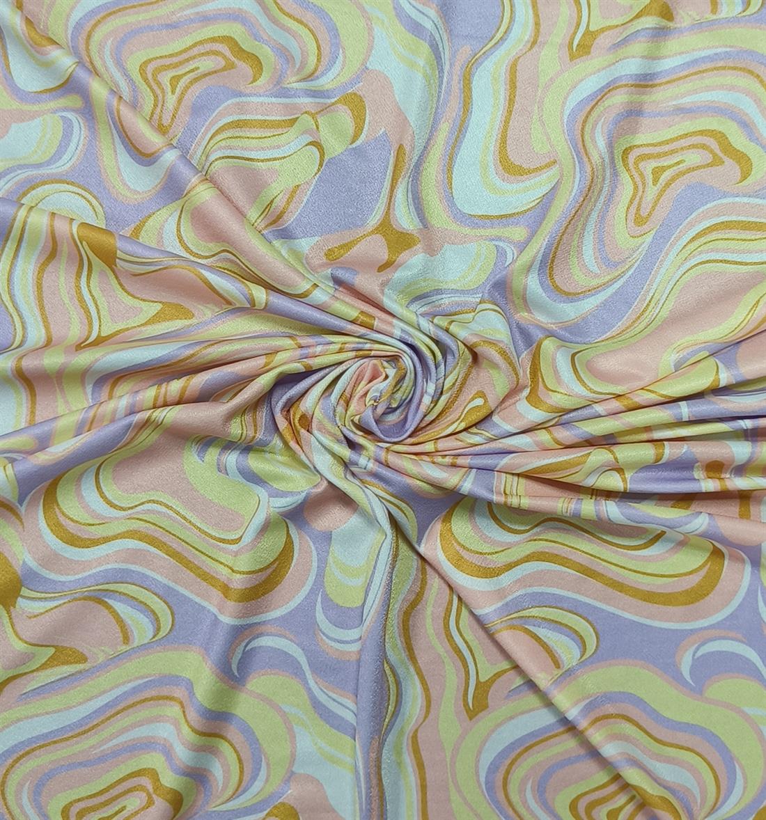 Pastel Printed Polyester Jersey Fabric