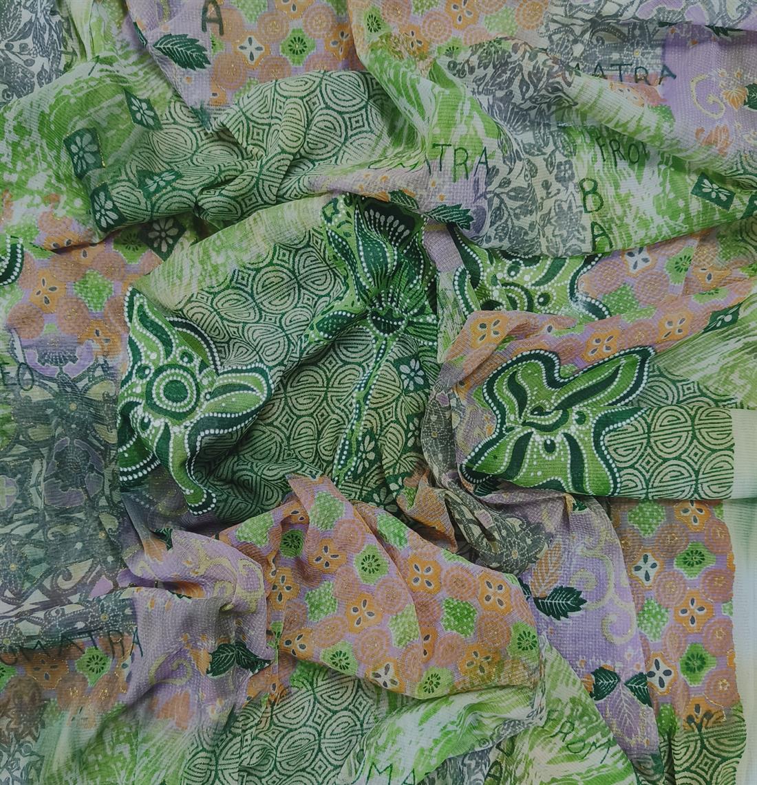 Multicolour Printed Net Fabric