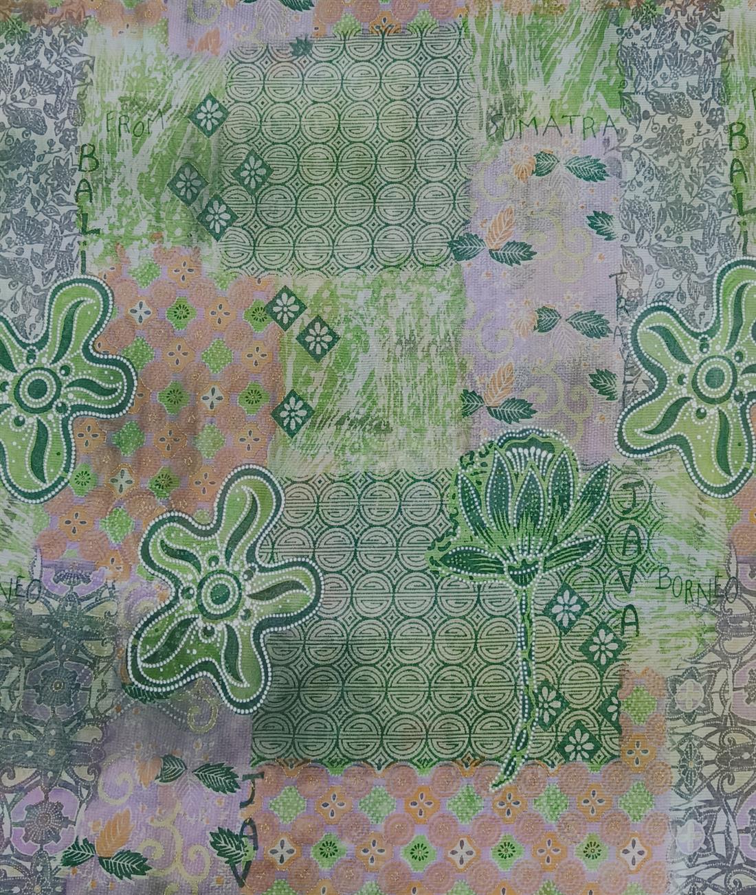Multicolour Printed Net Fabric
