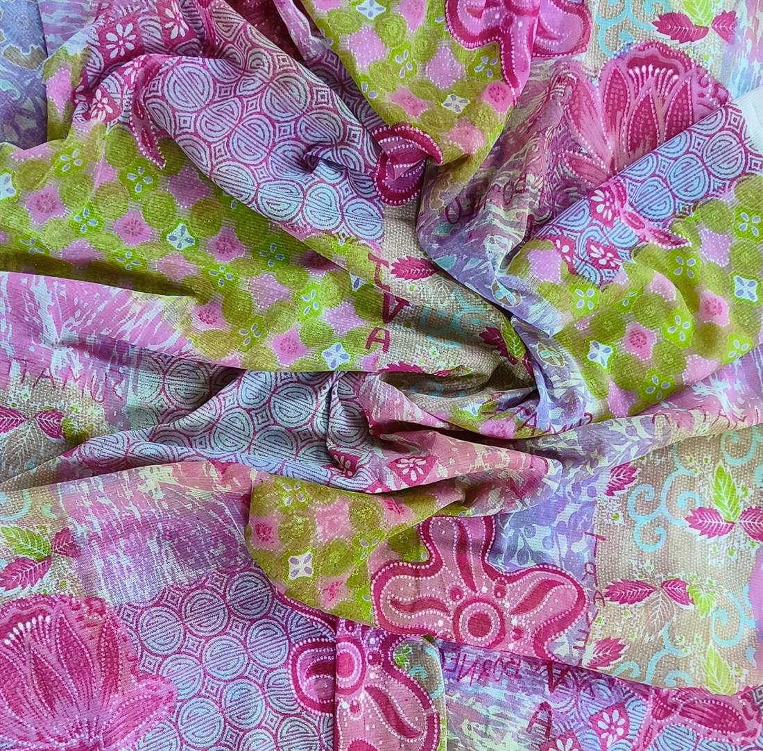Pink1 Printed Net Fabric
