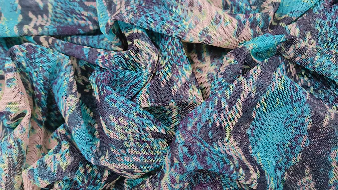 Green Printed Power Net Fabric
